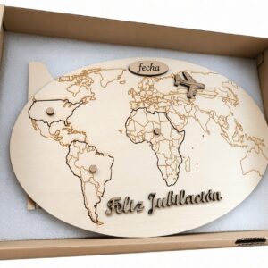 Mapa del mundo de madera Personalizado con MENSAJE OCULTO