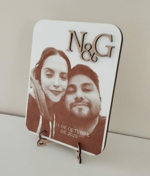 fotograbado con soporte