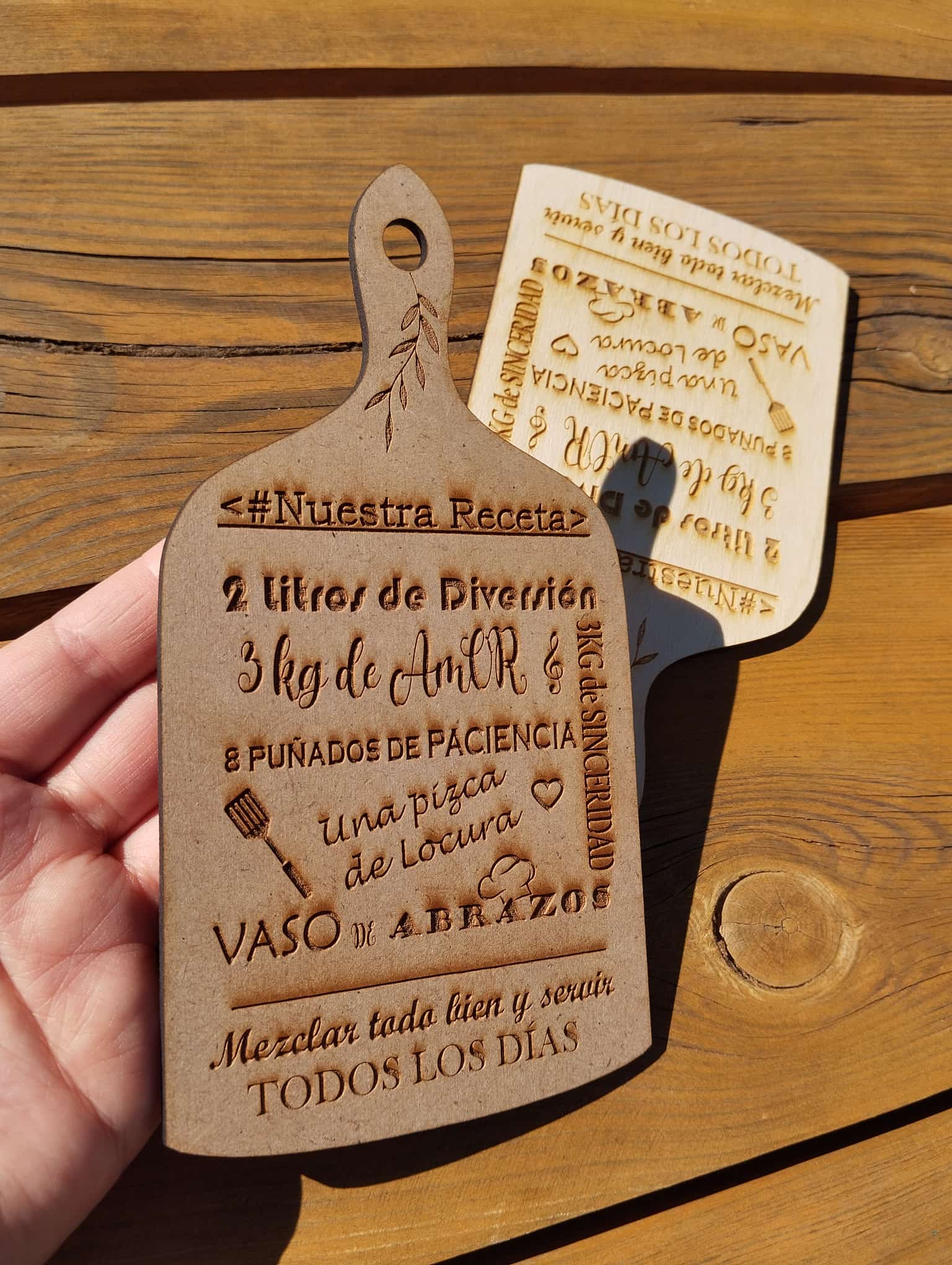 tabla decorativa de cocina con frases, receta