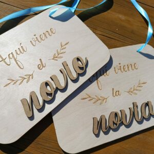 Carteles de Boda con relieve
